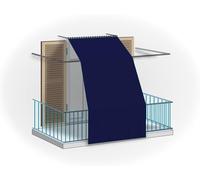 Tenda da balcone in poliestere per protezione dal sole e pioggia con ganci e borchie per il montaggio (BLU, 150X300 CM)