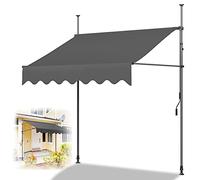 Tenda da balcone manuale regolabile, resistente ai raggi UV, impermeabile, senza fori, protezione solare per esterni per patio e balcone, sistema di manovella facile per un uso senza sforzo