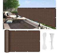 Tenda da balcone marrone 55 x 800 cm, con occhielli e lacci, protezione solare per terrazze, giardini e spazi esterni, tenda parasole resistente per un maggiore comfort