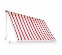 Tenda da balcone para sole a caduta senza cassone 300x250 cm bordeaux e crema a righe con profili in alluminio