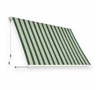 Tenda da balcone para sole a caduta senza cassone 300x250 cm verde e crema a righe con profili in alluminio