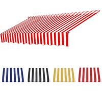Tenda da balcone regolabile in altezza senza morsetto a baldacchino impermeabile in poliestere 2,5 m Ombrello a righe rosse per giardino e patio 280 g Tessuto durevole
