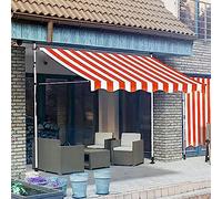 Tenda da balcone regolabile, resistente ai raggi UV, con manovella, installazione senza trapano, impermeabile, per terrazza e balcone, soluzione perfetta per il sole