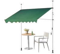 Tenda da balcone retrattile con manovella, regolabile, senza trapano, per patio e terrazza, resistente alle intemperie, protezione della privacy (verde militare, 250 x 120 cm)