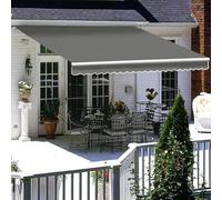 Tenda da balcone retrattile regolabile, verde scuro, 4 x 1,5 m, resistente al vento e alla pioggia, facile installazione, perfetta per spazi esterni, tettoia parasole per terrazze