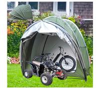 Tenda da bicicletta da appendere 2 in 1, impermeabile, con doppie porte per 2-5 biciclette, tosaerba, tenda per bici