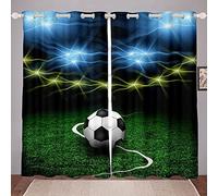 Tenda da calcio per finestre, per sport, con palla da calcio, per bambini, decorazione per la stanza dei bambini, leggera, con glitter, W66 x L90