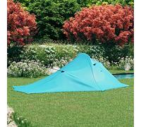 Tenda da campeggio 317 x 240 x 100 cm, blu con finestra a rete per una buona ventilazione, facile da montare e trasportare in modo compatto, tenda per 4 persone per gite di fine settimana e camper