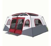 Tenda da campeggio, 4-12 persone, doppio strato, impermeabile, antivento, con 2 camere da letto e 2 porte, facile da installare per escursioni e campeggio in famiglia
