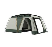 Tenda da Campeggio 4 Posti Impermeabile con Zona Notte e Zona Giorno 460x300x200 cm in Poliestere Verde