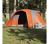 vidaXL Tenda da campeggio a cupola 6 persone impermeabile grigio e arancione
