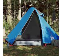 Tenda da campeggio a cupola per 2 persone, blu impermeabile, con tenda rimovibile e connettore E per cavo di alimentazione, leggera e portatile, buona ventilazione e protezione dagli insetti
