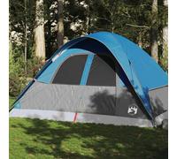 vidaXL Tenda da Campeggio a Cupola per 4 Persone Blu Impermeabile
