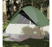 Tenda da campeggio a cupola per 4 persone, verde, impermeabile, con connettore E per cavo di alimentazione, facile installazione, materiale traspirante, aste robuste, copertura resistente alle