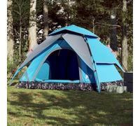 Tenda da campeggio a cupola per 5 persone, blu, con sistema di sgancio rapido, impermeabile e antivento, per avventura, tenda rimovibile, buona ventilazione e protezione dagli insetti, pratica