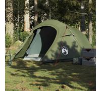 vidaXL Tenda da Campeggio a Tunnel 3 Persone Verde Oliva Impermeabile