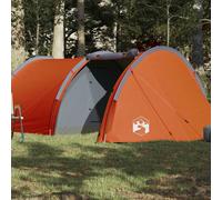 vidaXL Tenda da Campeggio a Tunnel 4 Persone Arancione Impermeabile