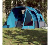 Tenda da Campeggio a Tunnel per 4 Persone Blu Impermeabile