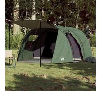 vidaXL Tenda da Campeggio a Tunnel per 4 Persone Verde Impermeabile