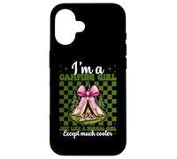 Tenda da campeggio con scritta "I'm A Camping Girl Just Like A Normal Girl" Custodia per iPhone 16