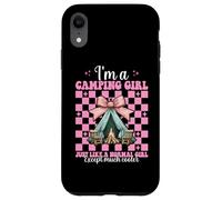 Tenda da campeggio con scritta "I'm A Camping Girl Just Like A Normal Girl" Custodia per iPhone XR