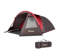Tenda Da Campeggio Da 2-4 Persone Con Stanze Separate, Impermeabile Con Doppie Porte, Grigio