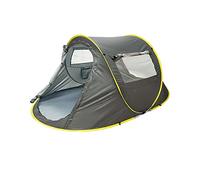 Tenda da campeggio facile da aprire, 3-6 persone, colore grigio chiaro, resistente alla pioggia e protezione solare, ampio spazio con lati trasparenti per uso esterno familiare, pieghevole e portatile