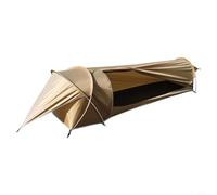 Tenda da campeggio facilmente portatile per una persona singola, offre una protezione completa contro la pioggia con innovative soluzioni di ventilazione integrate (marrone)