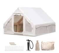 Tenda da campeggio gonfiabile, 4 stagioni, impermeabile e antivento, tenda pop-up con porta finestra e custodia, tenda portatile da esterno con pompa