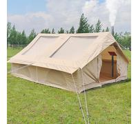 Tenda da campeggio gonfiabile con cric per glamping, dispone di 2 grandi lucernari in TPU, pompa inclusa, design a rete di facile installazione per una comoda avventura all'aperto