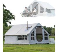 Tenda da campeggio gonfiabile con pompa ad aria integrata, impermeabile, per 6-8, installazione rapida per avventure all'aperto e glamping