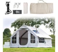 Tenda da campeggio gonfiabile per grandi gruppi, con pompa ad aria e borsa portaoggetti, design pop-up per 4 stagioni con apertura per camino, per avventure all'aria aperta