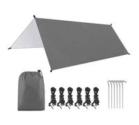 Tenda da campeggio impermeabile con corda di nylon e punte, riparo contro la pioggia all'aperto per escursioni e pesca, resistente al vento, 300 x 300 cm
