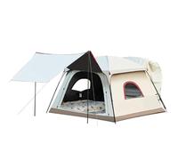 Tenda da campeggio impermeabile con telo di fondo cucito, design a cupola aderente con portico, ideale per avventure all'aperto e campeggio in famiglia