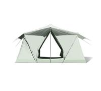 Tenda da campeggio in cotone Wide Space Glamping - Tenda da 3 persone con doppia membrana in tessuto impermeabile e protezione solare for campeggio all'aperto e in auto(Green)