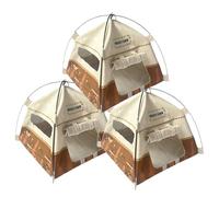 Tenda da campeggio in miniatura, scala 1:12, modellino di action figure, accessori per scenografia, accessori per fotografia, giocattoli, diorami e oggetti di scena fotografici (3 marroni)