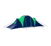 Tenda da campeggio in poliestere per 9 persone blu e verde