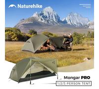 Tenda da campeggio Naturehike Mongar Pro UL in nylon 20D per 1, 2 o 3 persone, impermeabile, per escursioni, alpinismo e protezione solare.