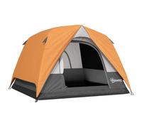 Tenda da campeggio per 3 persone impermeabile con tasca, gancio per lanterna e borsa, 2x2x1.35m, arancione