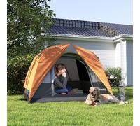 Tenda da Campeggio per 3 Persone Impermeabile con Tasca, Gancio per Lanterna e Borsa, 2x2x1.35m, Arancione