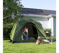 Tenda da Campeggio per 3 Persone Impermeabile con Tasca, Gancio per Lanterna e Borsa, 2x2x1.35m, Verde