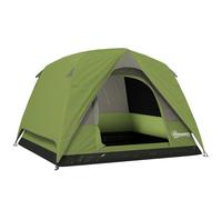 Tenda da campeggio per 3 persone impermeabile con tasca, gancio per lanterna e borsa, 2x2x1.35m, verde