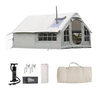 Tenda da campeggio per 4 - 8 persone, impermeabile, 4 stagioni, con pompa e cric per stufa, antivento, tenda da glamping per famiglie con finestre in rete
