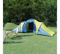 Tenda da campeggio per 6 persone, blu e giallo, per trekking, famiglie, zaino