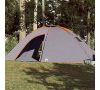 Tenda da Campeggio per 8 Persone Grigio e Arancione Impermeabile