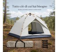 Tenda da Campeggio Pop-Up Automatica per 2-4 Persone, montaggio rapido