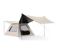 Tenda da Campeggio Portatile, Parasole Pop-up Rimovibile, per 5-9 Persone, con Ventilazione, 2 Porte e 2 Finestre, Resistente Alla Pioggia e Al Sole, Ideale per Campeggio, Spiaggia e Patio