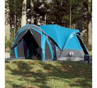 Tenda da campeggio Tipi per 8 persone, blu impermeabile, con connettore E per cavo di alimentazione, facile da montare, antivento e leggera, per avventure all'aria aperta