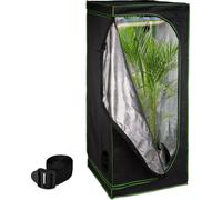 Relaxdays Tenda per Coltivazione Idroponica, Serra per Piante da Interno, Telo Riflettente HLP: 180x80x80 cm, Nero Verde