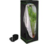 Relaxdays Tenda per Coltivazione Idroponica, Serra per Piante da Interno, Telo Riflettente HLP: 180x60x60 cm, Nero Verde